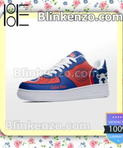 Chicago Cubs Mascot Logo MLB Baseball Nike Air Force Sneakers a