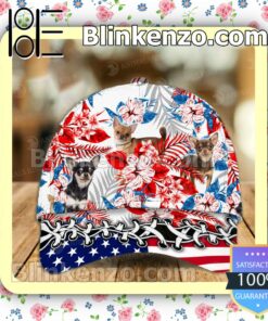 Chihuahua American Flag Classic Caps