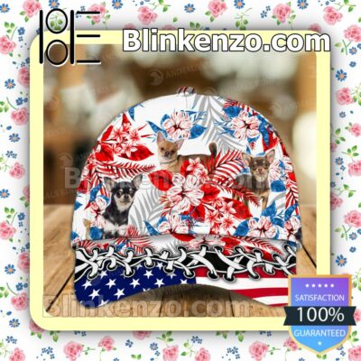 Chihuahua American Flag Classic Caps