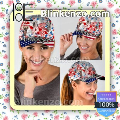 Chinese Crested American Flag Classic Caps b