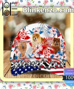 Chow Chow American Flag Classic Caps