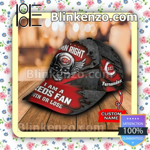 Cincinnati Reds Damn Right I Am A Fan Win Or Lose MLB Classic Hat Caps Gift For Men b