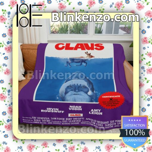 Claus Christmas Jaws Soft Cozy Blanket b