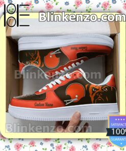 Cleveland Browns Mascot Logo NFL Football Nike Air Force Sneakers