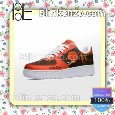 Cleveland Browns Mascot Logo NFL Football Nike Air Force Sneakers a
