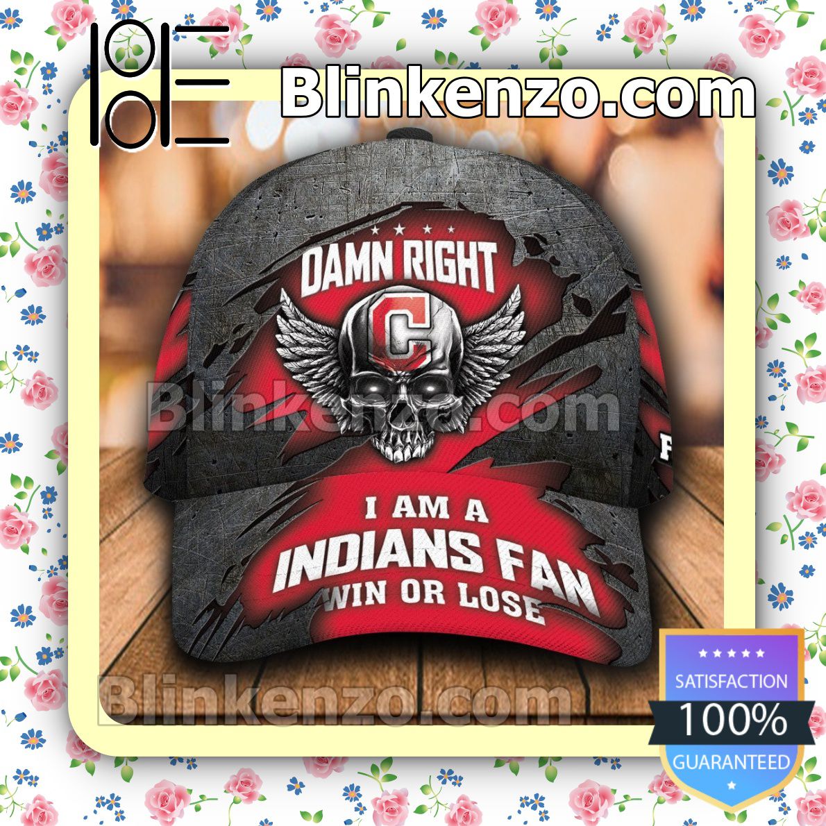 Cleveland Indians Damn Right I Am A Fan Win Or Lose MLB Classic Hat Caps Gift For Men