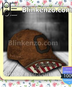 Cleveland Indians Leather Zipper Print MLB Classic Hat Caps Gift For Men a