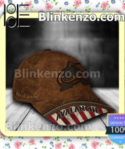 Colorado Avalanche Leather Zipper Print NHL Classic Hat Caps Gift For Men a