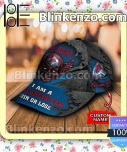 Colorado Avalanche Skull Damn Right I Am A Fan Win Or Lose NHL Classic Hat Caps Gift For Men b