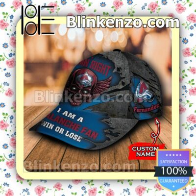 Colorado Avalanche Skull Damn Right I Am A Fan Win Or Lose NHL Classic Hat Caps Gift For Men b