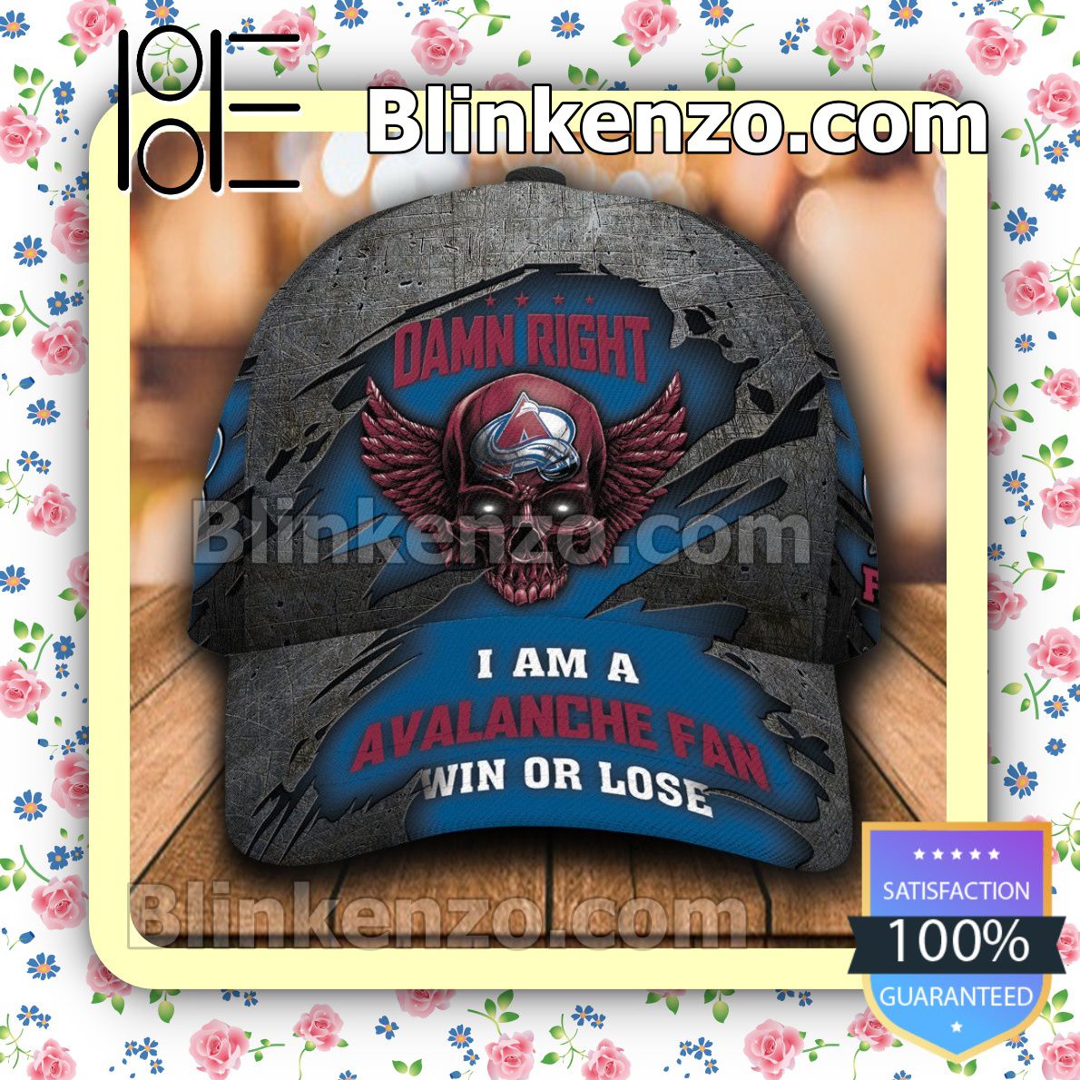 Colorado Avalanche Skull Damn Right I Am A Fan Win Or Lose NHL Classic Hat Caps Gift For Men