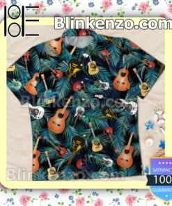 Colorful Guitar Tropical Summer Beach Shirt a