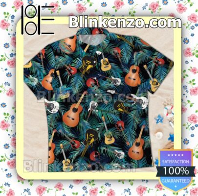 Colorful Guitar Tropical Summer Beach Shirt a