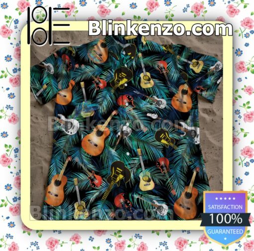 Colorful Guitar Tropical Summer Beach Shirt c