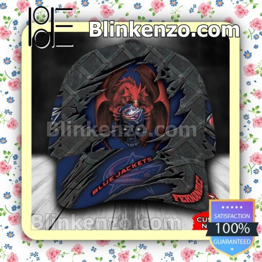 Columbus Blue Jackets Dragon Crack 3D NHL Classic Hat Caps Gift For Men