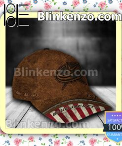 Columbus Blue Jackets Leather Zipper Print NHL Classic Hat Caps Gift For Men a