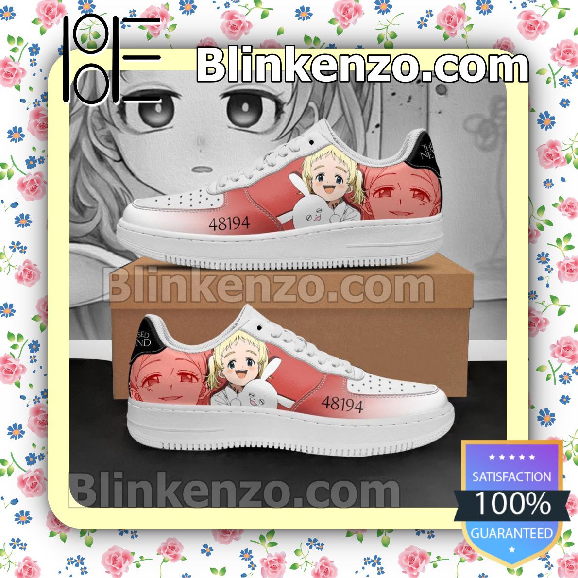 Mother's Day Gift Conny The Promised Neverland Anime Anime Gifts Nike Air Force Sneakers