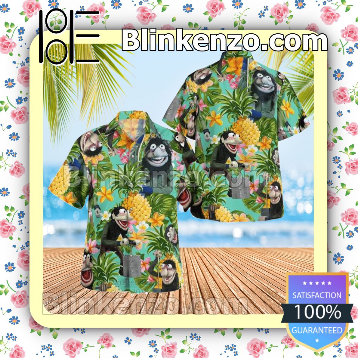 Crazy Harry The Muppet Tropical Pineapple Beach Shirt