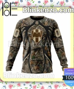 Customized LIGA MX C.F. Monterrey Hunting Camo Long Sleeve Unisex Tee Shirts c