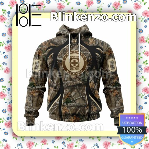 Customized LIGA MX Cruz Azul Hunting Camo Long Sleeve Unisex Tee Shirts