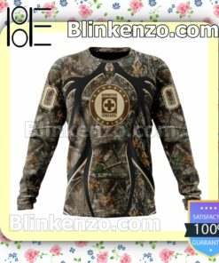 Customized LIGA MX Cruz Azul Hunting Camo Long Sleeve Unisex Tee Shirts c