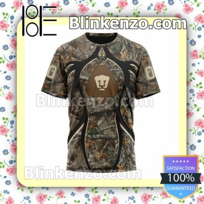 Customized LIGA MX Pumas UNAM Hunting Camo Long Sleeve Unisex Tee Shirts y