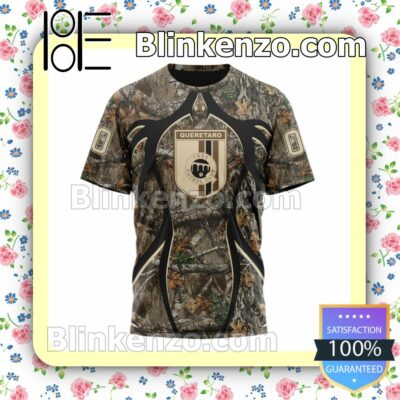 Customized LIGA MX Querétaro F.C Hunting Camo Long Sleeve Unisex Tee Shirts y