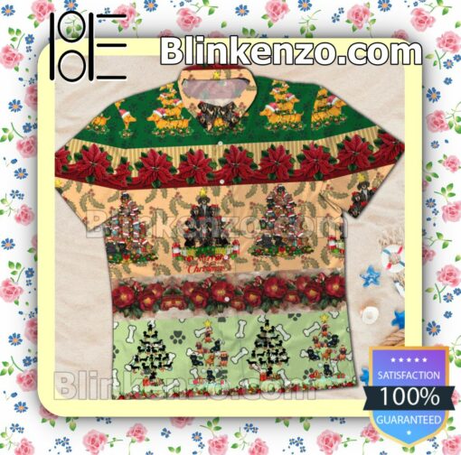 Dachshund Merry Christmas Xmas Tree Summer Beach Shirt