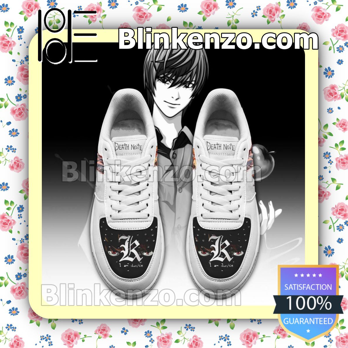 Discount Death Note Light Yagami Anime Nike Air Force Sneakers