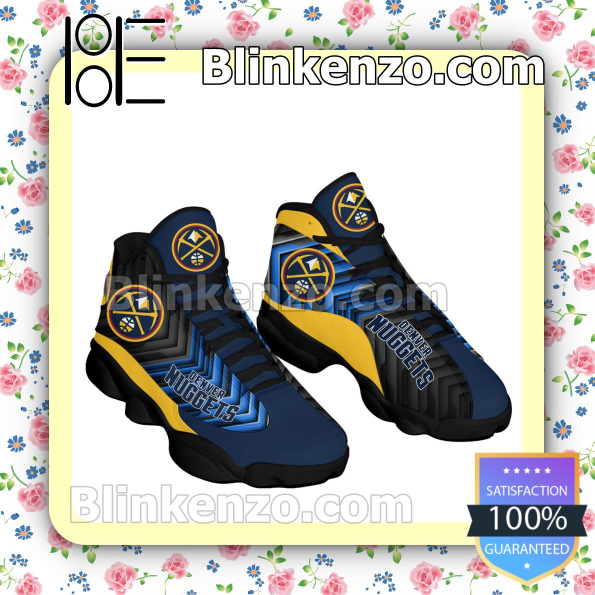 NBA Denver Nuggets Air Jordan 13 Line Custom Name Shoes