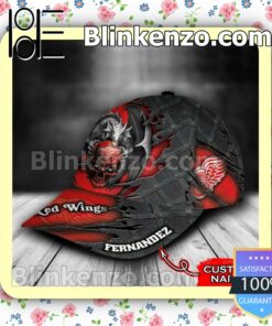 Detroit Red Wings Dragon Crack 3D NHL Classic Hat Caps Gift For Men b