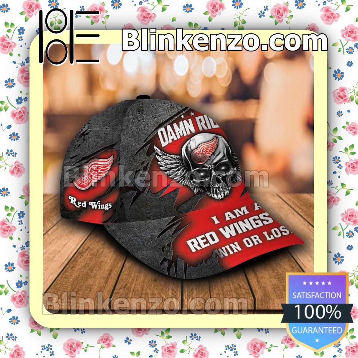 Top Selling Detroit Red Wings Skull Damn Right I Am A Fan Win Or Lose NHL Classic Hat Caps Gift For Men