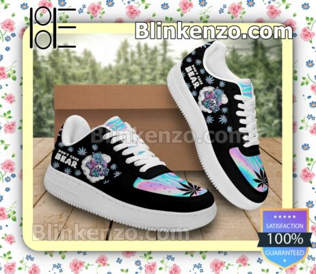 Don't Care Bear Hologram Cannabis Weed Mens Air Force Sneakers