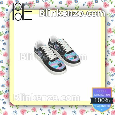 Don't Care Bear Hologram Cannabis Weed Mens Air Force Sneakers c