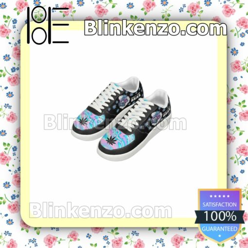 Don't Care Bear Hologram Cannabis Weed Mens Air Force Sneakers y