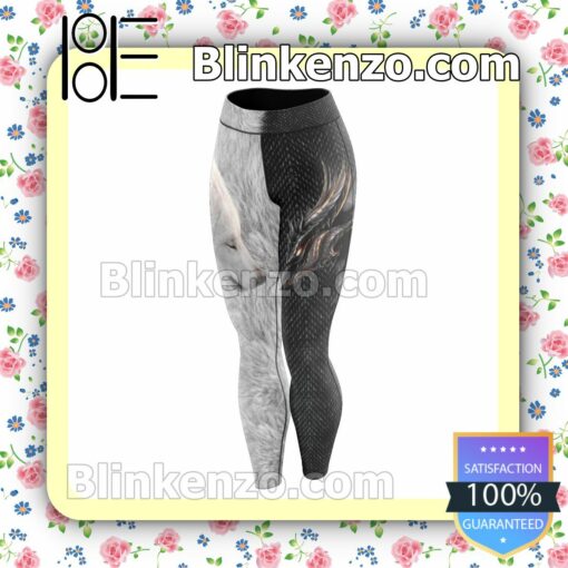 Dragon And Wolf Workout Leggings b
