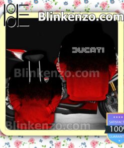 Ducati Black And Red Speckle Fade Custom Womens Hoodie