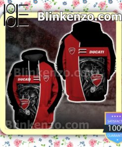 Ducati Skull Black And Red Custom Womens Hoodie