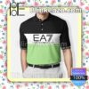 Ea7 Emporio Armani Mix Color Black White And Green Custom Polo Shirt