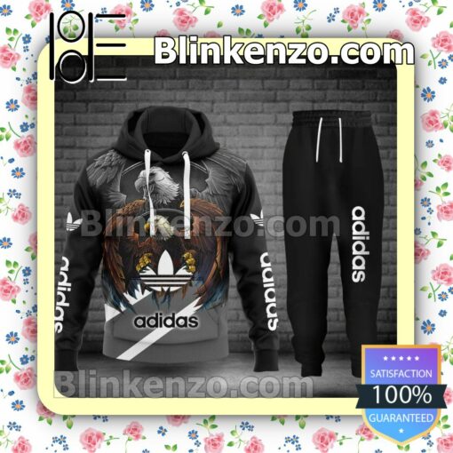 Eagle Adidas Black Fleece Hoodie, Pants