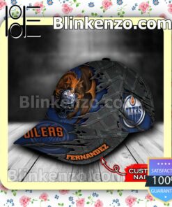 Edmonton Oilers Dragon Crack 3D NHL Classic Hat Caps Gift For Men b