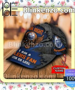 Edmonton Oilers Skull Damn Right I Am A Fan Win Or Lose NHL Classic Hat Caps Gift For Men b