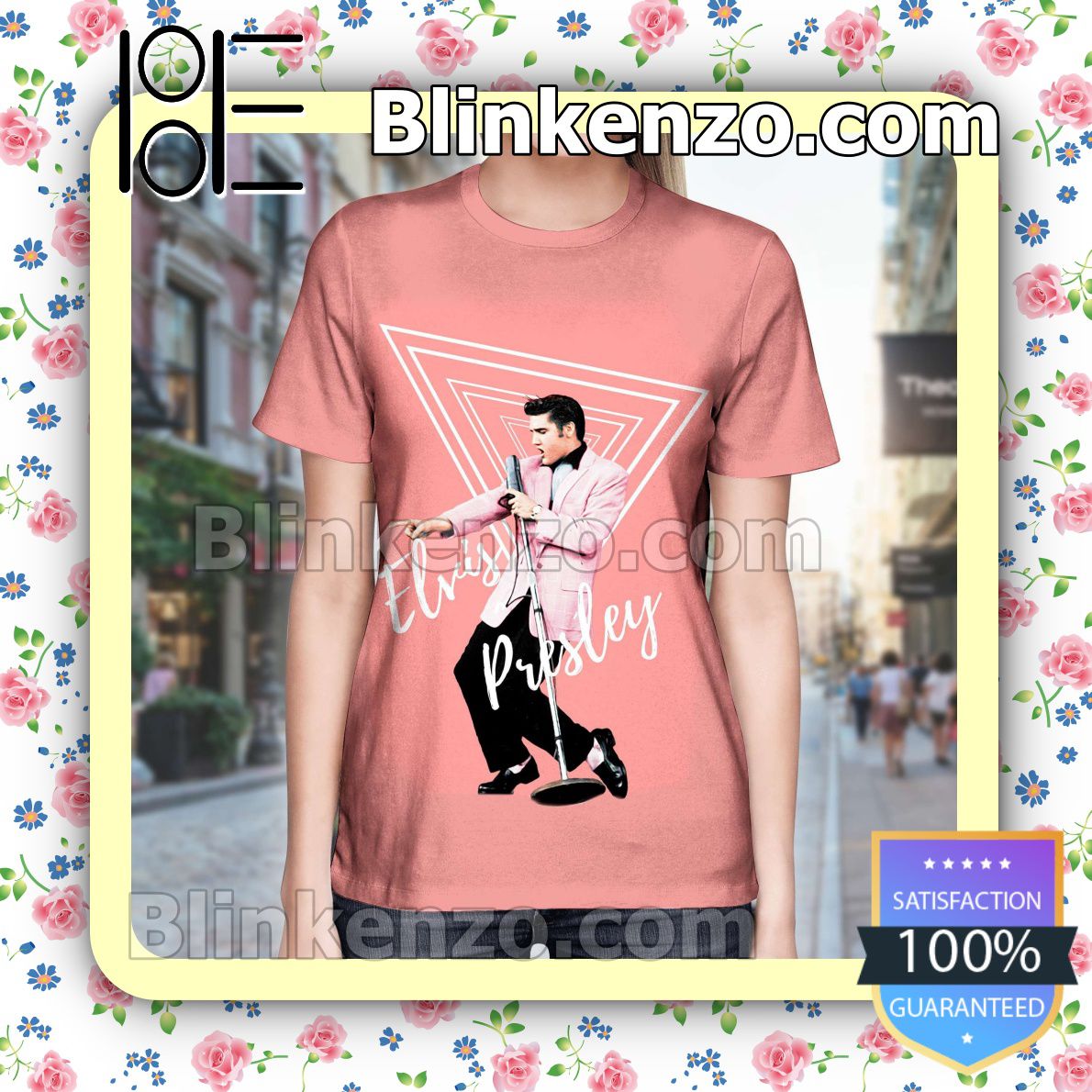 Wonderful Elvis Presley Poster Pink The King Of Rock Custom Shirt