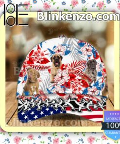 English Mastiff American Flag Classic Caps