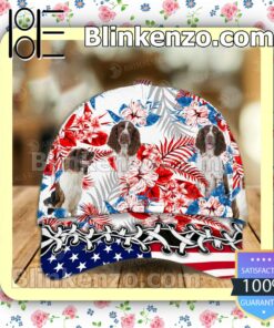 English Springer Spaniel American Flag Classic Caps