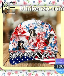 Entlebucher Mountain Dog American Flag Classic Caps