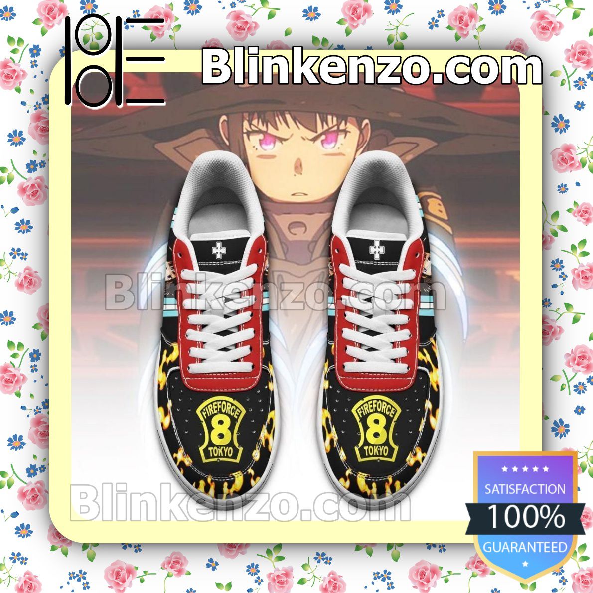 Best Fire Force Maki Oze Costume Anime Nike Air Force Sneakers
