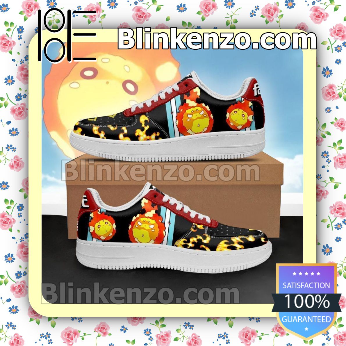 articulo nariz Contribuir Fire Force Mera Mera Costume Anime Nike Air Force Sneakers - Blinkenzo