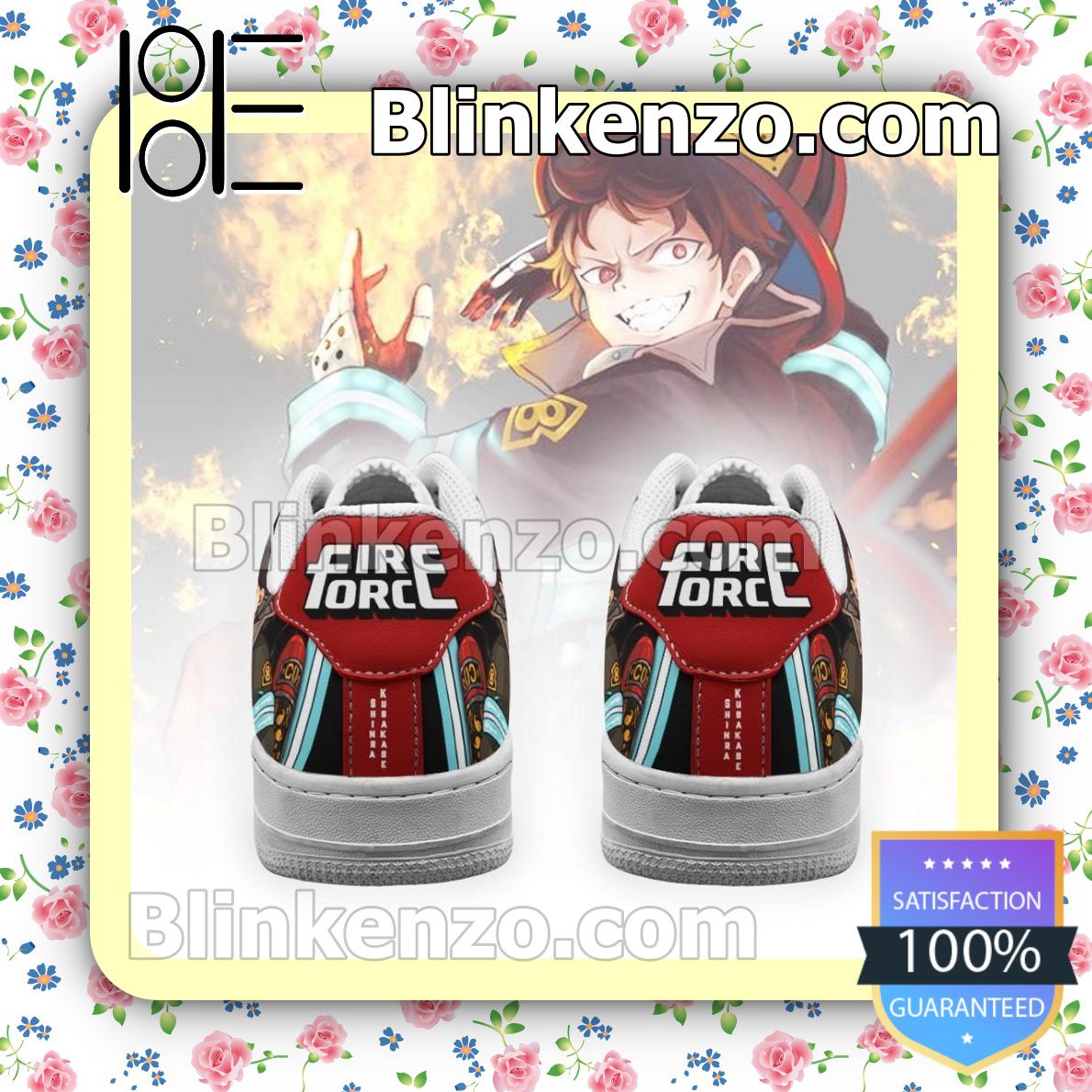 Review Fire Force Shinra Kusakabe Costume Anime Nike Air Force Sneakers