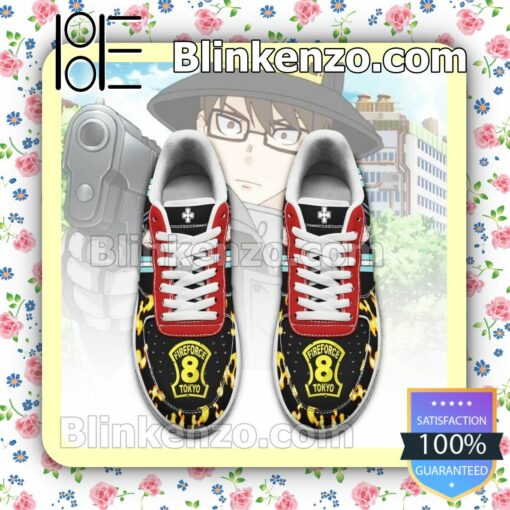 Fire Force Takehisa Hinawa Costume Anime Nike Air Force Sneakers a